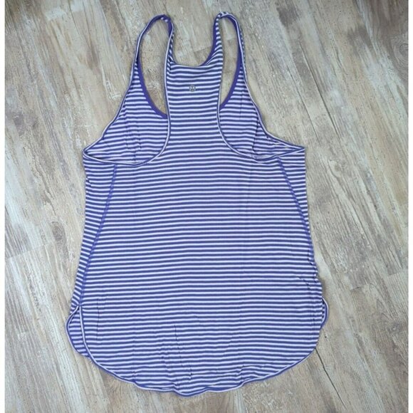 Lululemon Tank What The Sport Singlet Stripe Iris Flower Pretty Purple Size 6 - Picture 7 of 9